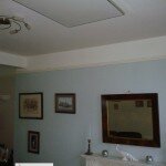 infrared heating panel fitted to the ceiling