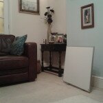 plug in type infrared heating panel. Efficient heater when the central heating is off.