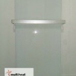 Glass infrared heating panel with towel rail attachment